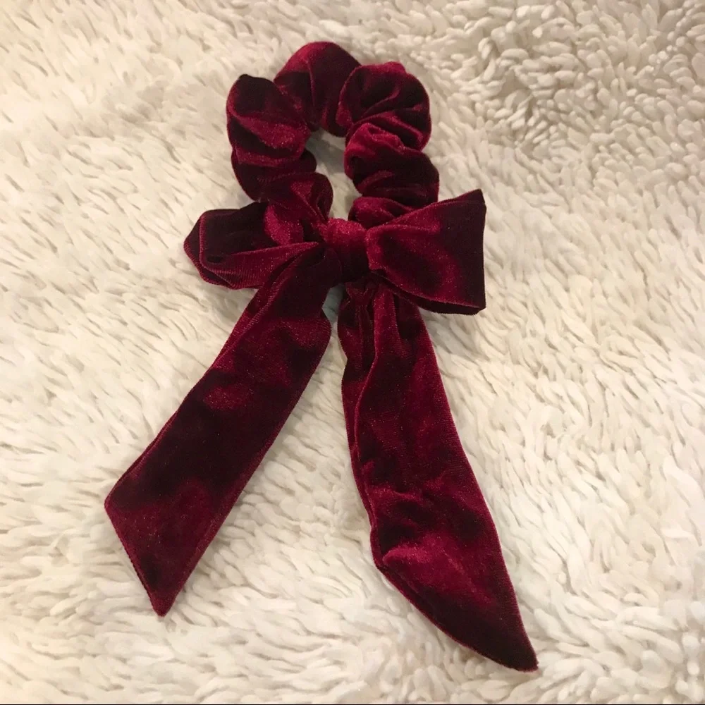Velvet Hair Scrunchie with Bow 🎀